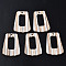 Resin & Wood Pendants, Trapezoid, White, 38x27x3mm, Hole: 2mm