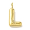 Ion Plating(IP) 304 Stainless Steel Pendants, Real 14K Gold Plated, Balloon Letter Charms, Puff Initial Charms, Letter L, 24x12.5x5mm, Hole: 4mm