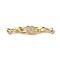 Brass Micro Pave Clear Cubic Zirconia Fold Over Clasps, Cadmium Free & Nickel Free & Lead Free, Flower, Real 18K Gold Plated, Clasp: 13x4.5mm, Inner Diameter: 2.7mm, Flower: 18x6.5x2mm
