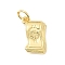 Brass Pendants, Bill Charms, Long-Lasting Plated, Lead Free & Cadmium Free, Rack Plating, with Jump Ring, Real 18K Gold Plated, 14x9x2mm, Hole: 3mm