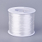 Flat Elastic Crystal String, Elastic Beading Thread, for Stretch Bracelet Making, White, 0.7mm, about 546.8 yards(500m)/roll