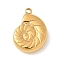 304 Stainless Steel Pendants, Ion Plating(IP), Shell Shape Charm, Real 14K Gold Plated, 15.5x11x4mm, Hole: 1.4mm