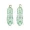 Transparent Resin Rhinestone Pendants, High-Heeled Shoes, with Golden Iron Loop, Aquamarine, 27.5x8.5x11mm, Hole: 1.8mm