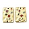 Ion Plating(IP) 304 Stainless Steel Pendants, with Colorful Rhinestone, Rectangle Charm, Real 18K Gold Plated, 22.5x16x3mm, Hole: 1.2mm