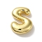 Rack Plating Brass Pendants, Balloon Letter Charms, for Personalized Name Necklaces Making, Cadmium Free & Lead Free, Long-Lasting Plated, Real 18K Gold Plated, Letter S, 22.5x17x6.5mm, Hole: 2mm