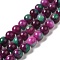 Natural Dyed White Jade Beads Strands, Round, Purple, 10~10.5mm in diameter, Hole: 1mm, about 37pcs/strand, 14.76''~14.80''(37.5~37.6cm)