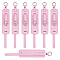 PU Leather Pendant Decorations, Rectangle, Pink, 149x24x6.5mm, Hole: 10mm