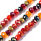 Electroplate Glass Beads Strands, Faceted, Rondelle, Red, 4.5x3.5mm, Hole: 1mm, about 128~130pcs/strand, 17.72~17.91 inch(45~45.5cm)