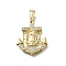 Brass Micro Pave Cubic Zirconia Pendants, Buddha, Cadmium Free & Lead Free, Rack Plating, Long-Lasting Plated, Real 18K Gold Plated, 26.5x22.5x4mm, Hole: 9x5mm