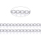 Brass Twisted Chains, Curb Chains, Soldered, with Spool, Lead Free & Nickel Free & Cadmium Free, Platinum, 4x3x0.45mm, about 301.83 Feet(92m)/roll