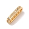 Rectangle Brass Micro Pave Clear Cubic Zirconia Pendants, Nickel Free, Golden, 17.5x6x2.5mm, Hole: 1.2mm