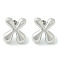 Rack Plating Brass Earrings, Cadmium Free & Lead Free, Long-Lasting Plated, Stud Earrings, Alphabet, Platinum, Letter X, 14x12.5mm