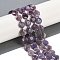 Natural Purple Tourmaline Beads Strands, Faceted Pentagonal Cut, Flat Round, with Seed Beads, 10~10.5x5~6mm, Hole: 1mm, about 32~33pcs/strand, 15.75''(40cm)