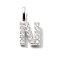 925 Sterling Silver with Cubic Zirconia Charms, Letter, Letter N, 10x5x1.5mm, Hole: 2.5x1.5mm