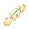 304 Stainless Steel Pendants, Manual Polishing, Laser Cut, Feather, Golden, 33.5x10.5x0.8mm, Hole: 1.2mm