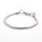 Tarnish Resistant 304 Stainless Steel European Style Round Snake Chains Bracelets, with Lobster Claw Clasp, Stainless Steel Color, 163x3mm