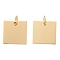 201 Stainless Steel Charms, Manual Polishing, Square, Golden, 12x12x1mm, Hole: 3.5mm