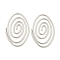 Non-Tarnish 304 Stainless Steel Pendants, Oval Charm, Stainless Steel Color, 43.5x29.5x1mm, Hole: 3mm