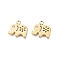 Ion Plating(IP) 304 Stainless Steel Charms, Manual Polishing, with Crystal Rhinestone, Elephant, Golden, 11x12x1.2mm, Hole: 1.8mm