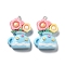 Spring Theme Opaque Resin Pendants, Plant Charms, Flower, 29x20.5x7mm, Hole: 2mm