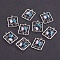 Brass Pendants, with Acrylic Rhinestone, Nickel Free, Rectangle, Mixed Color, Real Platinum Plated, 18~20x13~15x4mm, Hole: 1mm