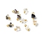 Electroplate Glass Charms, with Brass Ball Head Pins, Triangle, Clear, 8x6x4.5mm, Hole: 1.8mm