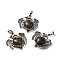 Natural Labradorite Heart Pendants, Dragon Charms, with Rack Plating Antique Silver Plated Brass Findings, Lead Free & Cadmium Free, 33x33.5~34x7~7.5mm, Hole: 8x5mm