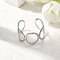 304 Stainless Steel Open Cuff Rings, Round, Stainless Steel Color, 11mm
