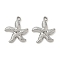 304 Stainless Steel Pendant Rhinestone Settings, Starfish Charm, Stainless Steel Color, Fit for 3mm Rhinestone, 18x16x3mm, Hole: 1.8mm