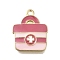 Medical Theme Alloy Enamel Pendants, Medicine Box Charm, Golden, Pink, 22x18x2.5mm, Hole: 1.8mm