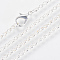 Iron Rolo Chains Necklace Making, with Lobster Clasps, Soldered, Silver Color Plated, 17.7 inch(45cm)