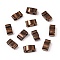 Electroplate Glass Seed Beads, 2-Hole, Rectangle, Coffee Plated, 4.5~5x2x1~1.5mm, Hole: 0.5~0.8mm