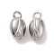 Non-Tarnish 304 Stainless Steel Charms, Lotus Seed, Stainless Steel Color, 10x5.5x5mm, Hole: 1.5mm