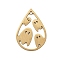 Halloween 201 Stainless Steel Pendants, Golden, Teardrop, Ghost, 26x18x1mm, Hole: 1.2mm