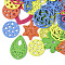 Spray Painted Wood Pendants, Mixed Shapes, Butterfly/Flat Round/Snowflake/teardrop,/Flower/Leaf/Heart, Mixed Color, 37~55x35~52.5x2.5mm, Hole: 1~2mm