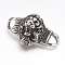 304 Stainless Steel Links connectors, Lion Head, Antique Silver, 49x29x18mm, Hole: 7x6.5mm