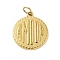 304 Stainless Steel Pendants, with Jump Ring, Golden, Word Amour, Flat Round, 18x15.5x1.5mm, Hole: 3.3mm