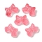 Transparent Spray Paint Glass Beads, Bowknot, Crimson, 9.5x14x6.5mm, Hole: 1mm