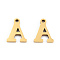201 Stainless Steel Charms, Alphabet, Letter.A, 8.5x6.5x1mm, Hole: 1mm
