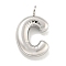 Non-Tarnish 304 Stainless Steel Pendants, Letter Charm, Stainless Steel Color, Letter C, 11.5x10x3mm, Hole: 2mm
