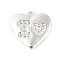 Brass Micro Pave Clear Cubic Zirconia Charms, Cadmium Free & Nickel Free & Lead Free, Heart, 925 Sterling Silver Plated, 10x10.5x2.5mm, Hole: 1mm