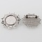 Vintage Alloy Sun Brooch Cabochon Bezel Settings, Cadmium Free & Lead Free, with Iron Pin Back Bar Findings, Antique Silver, Flat Round Tray: 25mm, 45x2mm, Pin: 0.8mm