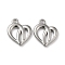 Non-Tarnish 304 Stainless Steel Charms, Heart Charm, Stainless Steel Color, 14.5x12x2mm, Hole: 1.5mm