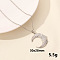 Stainless Steel Flower Crescent Moon Pendant Punk Hip-hop Necklaces Jewelry Accessories, Stainless Steel Color, 15.75 inch(40cm)