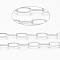 Brass Paperclip Chains, Flat Oval, Drawn Elongated Cable Chains, Soldered, with Spool, Cadmium Free & Nickel Free & Lead Free, Silver, Link: about 11mm long, 4mm wide, 0.7mm thick, about 16.4 Feet(5m)/roll