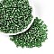 Picasso Baking Paint Glass Seed Beads, Round, Sea Green, 4~4.5mm, Hole: 1mm, about 4500pcs/pound