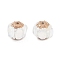 Handmade Indonesia Beads, with Alloy, Resin and ABS Plastic, Round, Golden, White, 14.5x19mm, Hole: 1.9mm