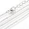 Iron Cable Chains Necklace Making, with Lobster Clasps, Soldered, Platinum, 17.7 inch(45cm)