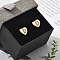 Rack Plating Brass Micro Pave Clear Cubic Zirconia Stud Earrings, Heart, Letter D, 8.5x9.5mm