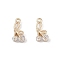 Brass Micro Pave Clear Cubic Zirconia Pendants, Cadmium Free & Nickel Free & Lead Free, Bowknot Charms, Real 18K Gold Plated, 9x4.5x3mm, Hole: 0.8mm
